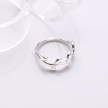 Detail View 1 of Adorable Leaflet Wreath Steel Clicker Hoop Ring